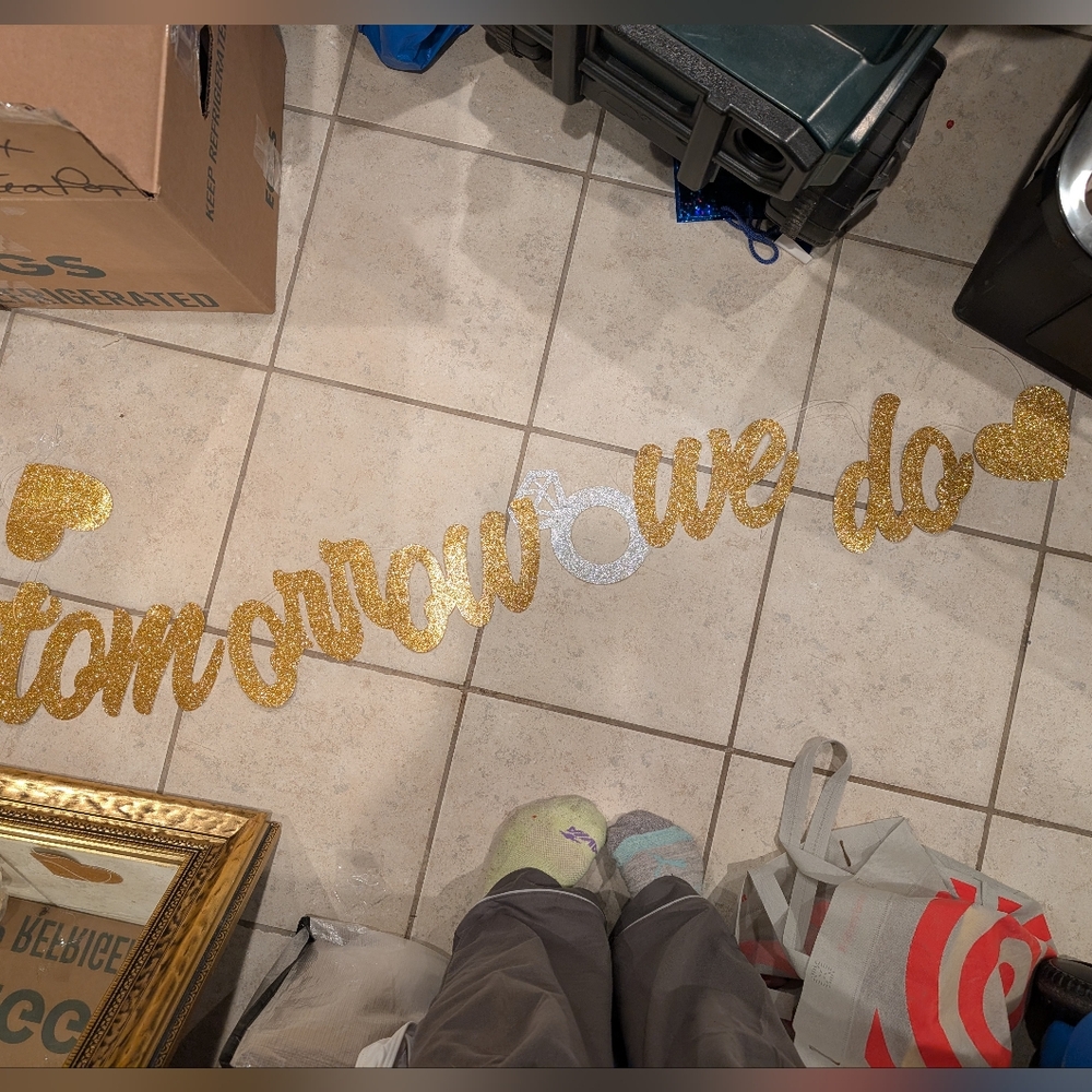 Gold and Silver Wedding Banner